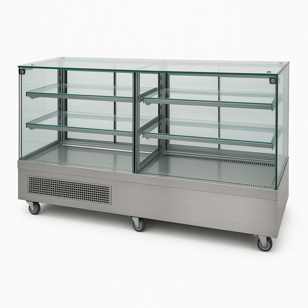 VITRINE EXPOSITORA VIDRO RETO GEMINADA