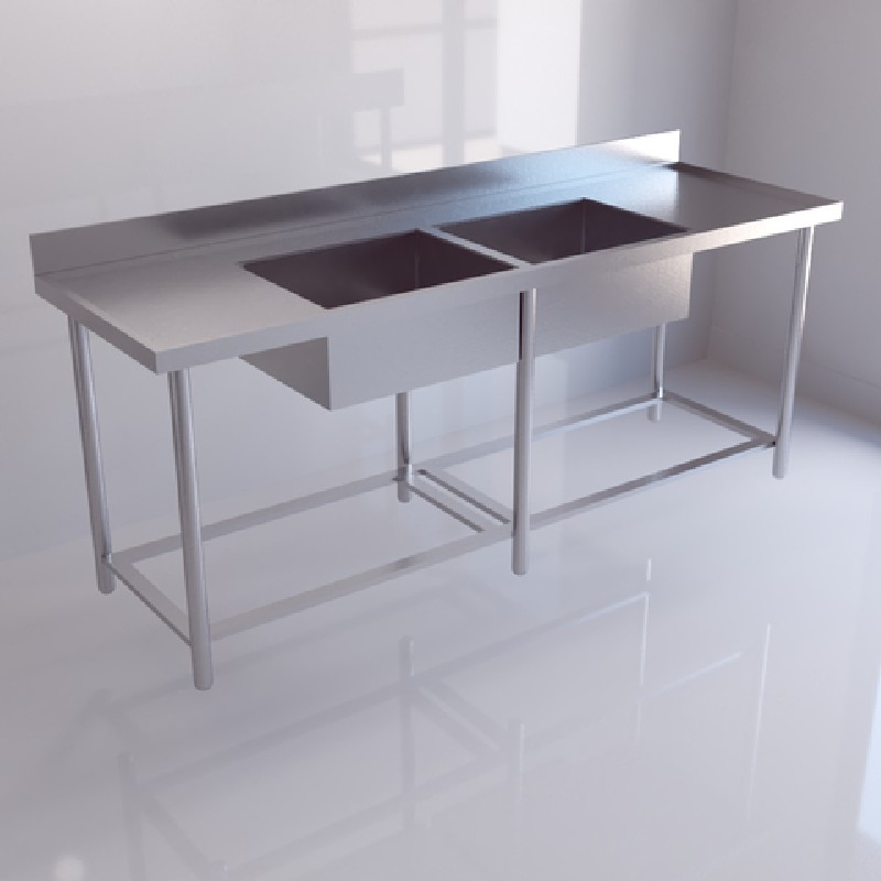 Mesa de inox com cuba para cozinha industrial